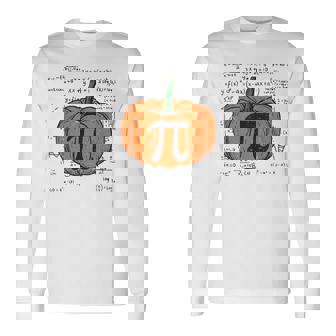 Pumpkin Pi Math Costume Pumpkin Pie Math Professor Halloween Long Sleeve T-Shirt - Thegiftio