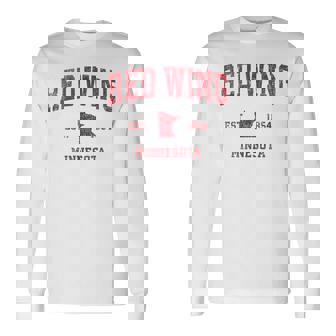 Red Wing ミネソタ Mn ビンテージ スポーツデザイン レッドプリント 長袖Tシャツ - Kawaiitshirt