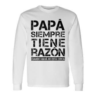 Regalo Para El Dia Del Padre En Español Feliz Papa Abuelo Camiseta de manga larga - Regaloses
