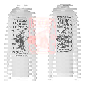 Retro Vintage Santa The Naughty List Krampus Book Club Xmas Long Sleeve T-Shirt | Seseable CA