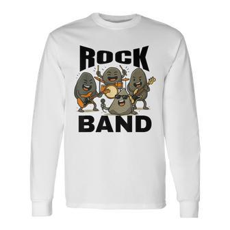 Rocks Band Rock Concert Drums Guitar Music Lover Long Sleeve T-Shirt | Seseable UK