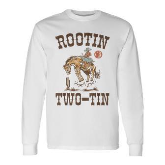 Rootin Two-Tin It's My 2Nd Birthday Cowboy Bday Boys Long Sleeve T-Shirt - Thegiftio UK