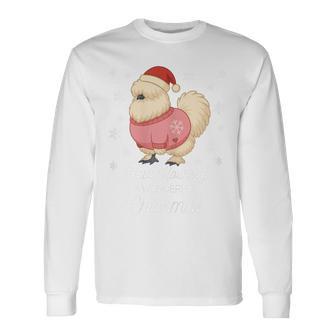 Silky Chicken- Cute Bantam Christmas Long Sleeve T-Shirt - Thegiftio UK