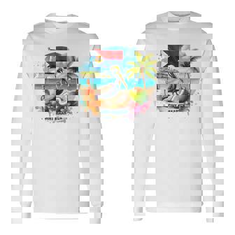 Sint Maarten Flag Pelican Rum Beach Coconut Island Souvenirs Long Sleeve T-Shirt | Mazezy