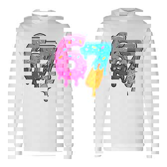 Six Seven Ice Cream Drip Dripping Number 67 Long Sleeve T-Shirt | Mazezy
