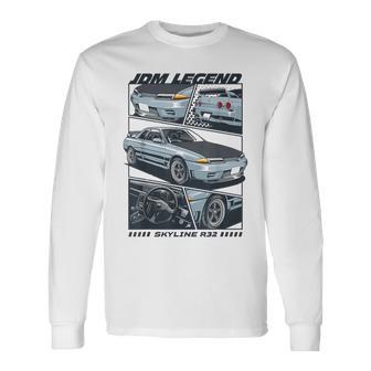 Skyline R32 Japanese Jdm Car Long Sleeve T-Shirt - Thegiftio UK