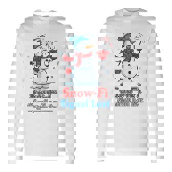 Snow-Fi Signal Lost Cute Christmas Snowman Pun Long Sleeve T-Shirt - Thegiftio