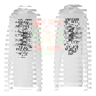 Sorry Santa I've Been Feral Christmas Raccoon Costume Long Sleeve T-Shirt - Seseable