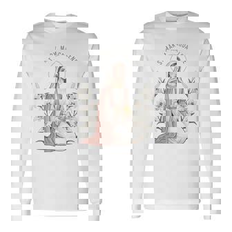 St Magdalene Lily Symbol Easter Devotion Long Sleeve T-Shirt - Monsterry