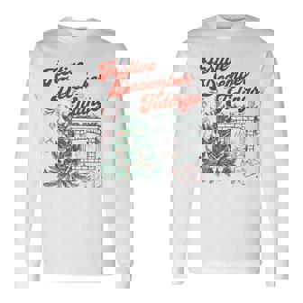 Subtle Festive December Tidings Festive Holiday Tidings Long Sleeve T-Shirt | Mazezy