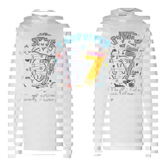 I Survived 67 Days Of 1st Grade Students Teachers 100th Days Long Sleeve T-Shirt | Mazezy