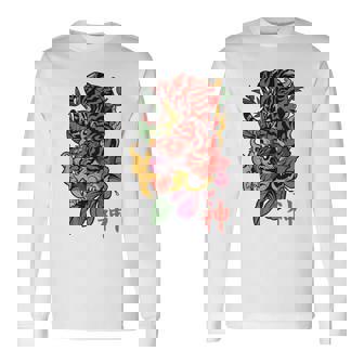 Symbole Japonais De Tigre Et De La Nature Kanji Art Back Manche Longue T-shirt à manches longues - Cadeauxyz