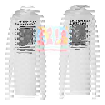 Talking Heads イエロー レトロ グラフィック 長袖Tシャツ - Kawaiitshirt