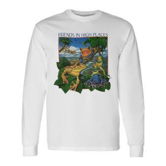 Vintage 90S Human Friends In High Places Frog Long Sleeve T-Shirt - Thegiftio UK