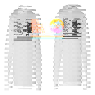 Vintage Del Boca Vista S Sunset Palm Trees Long Sleeve T-Shirt - Thegiftio