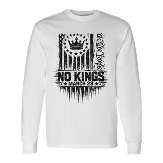 Vintage No King March 28 No King Day Long Sleeve T-Shirt - Thegiftio UK