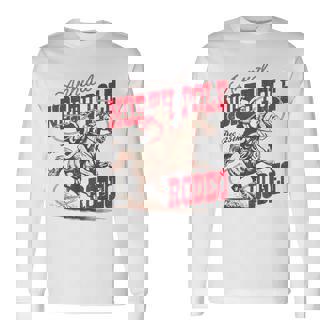 Vintage North Pole Rodeo Cowboy Santa Country Christmas Long Sleeve T-Shirt - Thegiftio