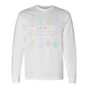 Vintage Silly Goose Inclusion Means Everyone Belongs Sped Long Sleeve T-Shirt | Mazezy
