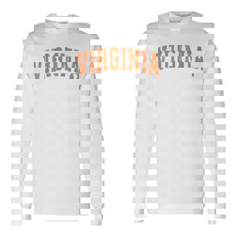 Virginia Va Vintage Athletic Orange Sports Style 80S Long Sleeve T-Shirt | Seseable CA
