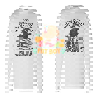 Wait Your Turn Fat Boy Turkey And Santa Inflatable Tri-Blend Long Sleeve T-Shirt - Thegiftio