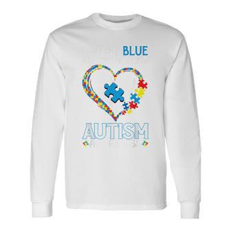 I Wear Blue For My Nephew Autistics Autism Awareness Family Long Sleeve T-Shirt - Thegiftio UK