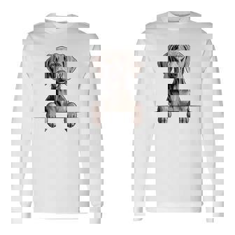 Weimaraner 面白い 覗き見ポケット 子犬 犬好き 長袖Tシャツ - Kawaiitshirt