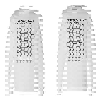 【今日何食べようかな そうめん】あみだくじ 麺 素麺 遊び心 おもしろ 面白い ユーモア ギャグ ネタ ウケ狙い 笑える 長袖Tシャツ - Kawaiitshirt