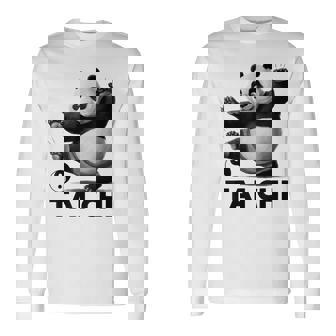 おもしろパンダ 動物 太極拳 格闘技 陰陽バランス 長袖Tシャツ - Kawaiitshirt