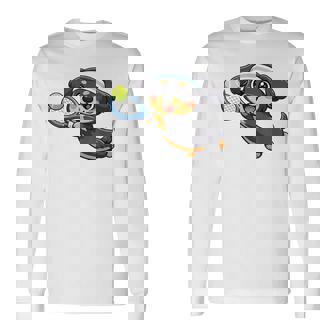 かわいい犬のテニス漫画アート 長袖Tシャツ - Kawaiitshirt