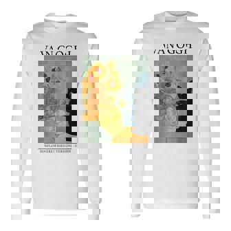 ひまわりと黒猫のヴィンテージアート 猫好き 猫飼い 猫 ネコ ねこくろねこ好き 面白い 長袖Tシャツ - Kawaiitshirt