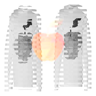 りんご フルーツ モチーフ アート りんご 長袖Tシャツ - Kawaiitshirt