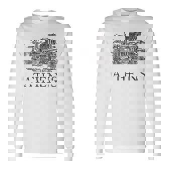 アテネギリシャ-ギリシャのお土産-アテネ 長袖Tシャツ - Kawaiitshirt