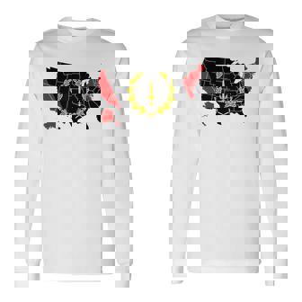 アメリカアフリカ ヘリテージフラッグ アメリカンブラック ヘリテージフラッグ 長袖Tシャツ - Kawaiitshirt