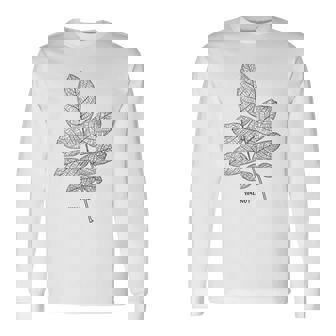 ウォールナットツリーリーフヴィンテージ植物学tシャツtシャツ 長袖Tシャツ - Kawaiitshirt