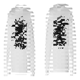 オランダ国旗 オランダプライド オランダルーツ ライオンコート 長袖Tシャツ - Kawaiitshirt