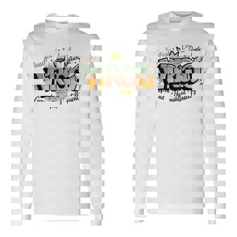 カラフルな乙女座の星座デザイン 長袖Tシャツ - Kawaiitshirt