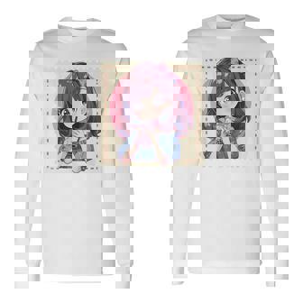 カワイイアニメ ちびガール バブルティー ボバミルク オタク 長袖Tシャツ - Kawaiitshirt