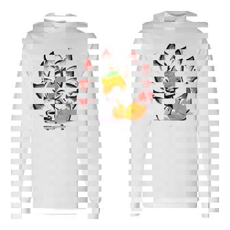 キタキツネ 狐 九尾 長袖Tシャツ - Kawaiitshirt