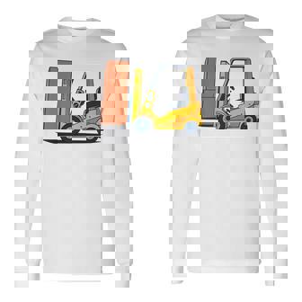 キッズ フォークリフト車両工事現場掘削機建設作業員 男の子 長袖Tシャツ - Kawaiitshirt