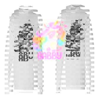 ギャビーユニコーン 名前入りデザイン 長袖Tシャツ - Kawaiitshirt