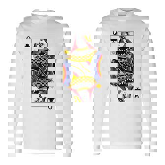 クイーンクラブ ポーカーカード トランプ ブラックジャックカード 長袖tシャツ 長袖Tシャツ - Kawaiitshirt