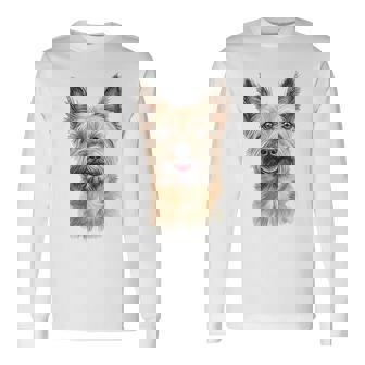 ケアンテリア 犬 グラフィック ペット アートワーク ケアンテリア 長袖Tシャツ - Kawaiitshirt