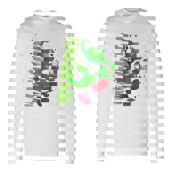 ザ・スーパーマリオギャラクシー・ムービー Action Yoshi 長袖Tシャツ - Kawaiitshirt