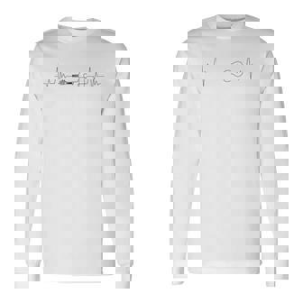 ジャズ、ソウル、クラシック音楽、ハートビートアコースティックギター 長袖Tシャツ - Kawaiitshirt