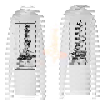 セクシーガールグラフィックtシャツ バッドキティ ピンナップ バックプリント 長袖Tシャツ - Kawaiitshirt