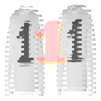 タイポグラフィ 第1番 数字 1 長袖Tシャツ - Kawaiitshirt