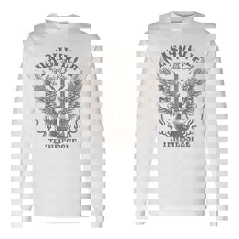 ナッシュビル テネシー ギター カントリーミュージック シティ レディース メンズ キッズ 長袖Tシャツ - Kawaiitshirt