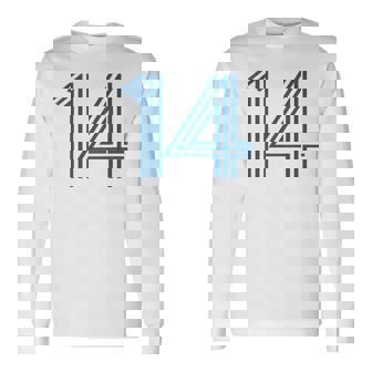 ナンバー14 シャツ レトロユニフォーム ヨーロッパスタイル バックプリントジャージ 長袖Tシャツ - Kawaiitshirt