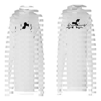 ハートビートドッグ-Ecgパルスビアデッドコリー 長袖Tシャツ - Kawaiitshirt