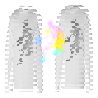 バスケットボール カラフル スプラッター ティーン ガールズ バスケットボール コーチ 長袖Tシャツ - Kawaiitshirt